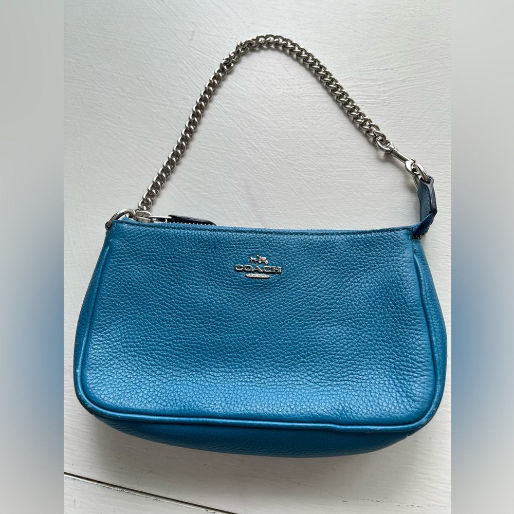 COACH mini Nolita Leather Bag Teal Blue